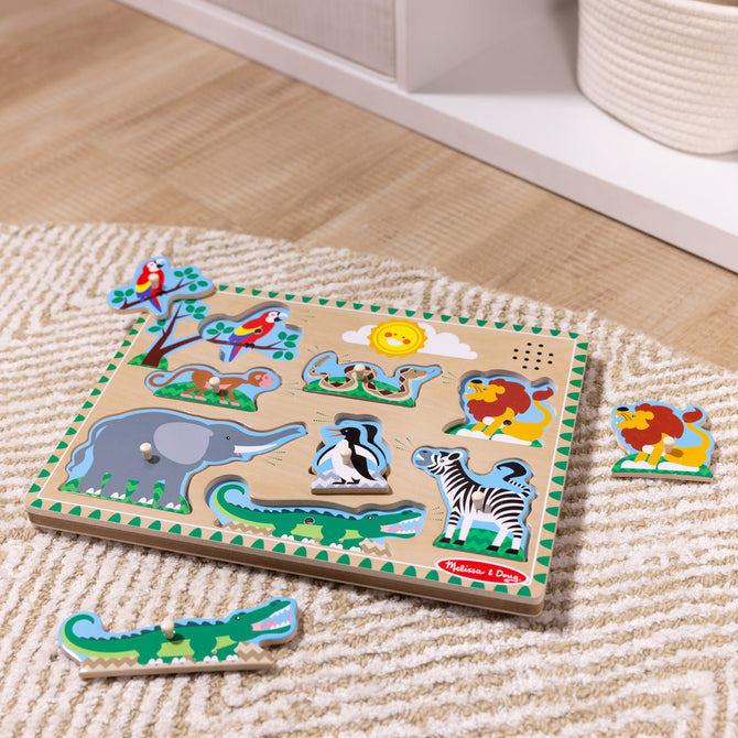 Rompecabeza de Animales del Zoológico con Sonidos – Montessori en Madera