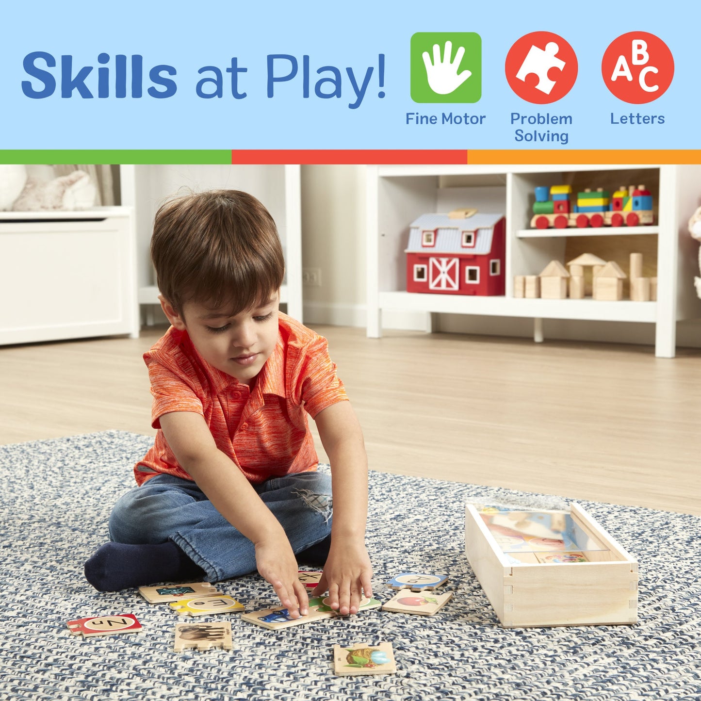 Melissa & Doug Self-Correcting Alphabet Letter Puzzles – 52-Piece Wooden ABC Set (Ages 4+)