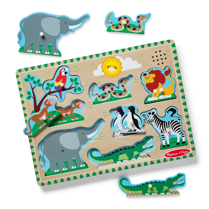 Rompecabeza de Animales del Zoológico con Sonidos – Montessori en Madera