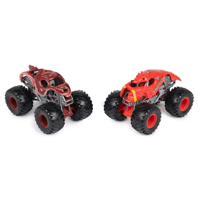 Monster Jam 2023 Official 1:64 Scale Diecast Truck 2-Pack Series Octon8er vs Crushstation