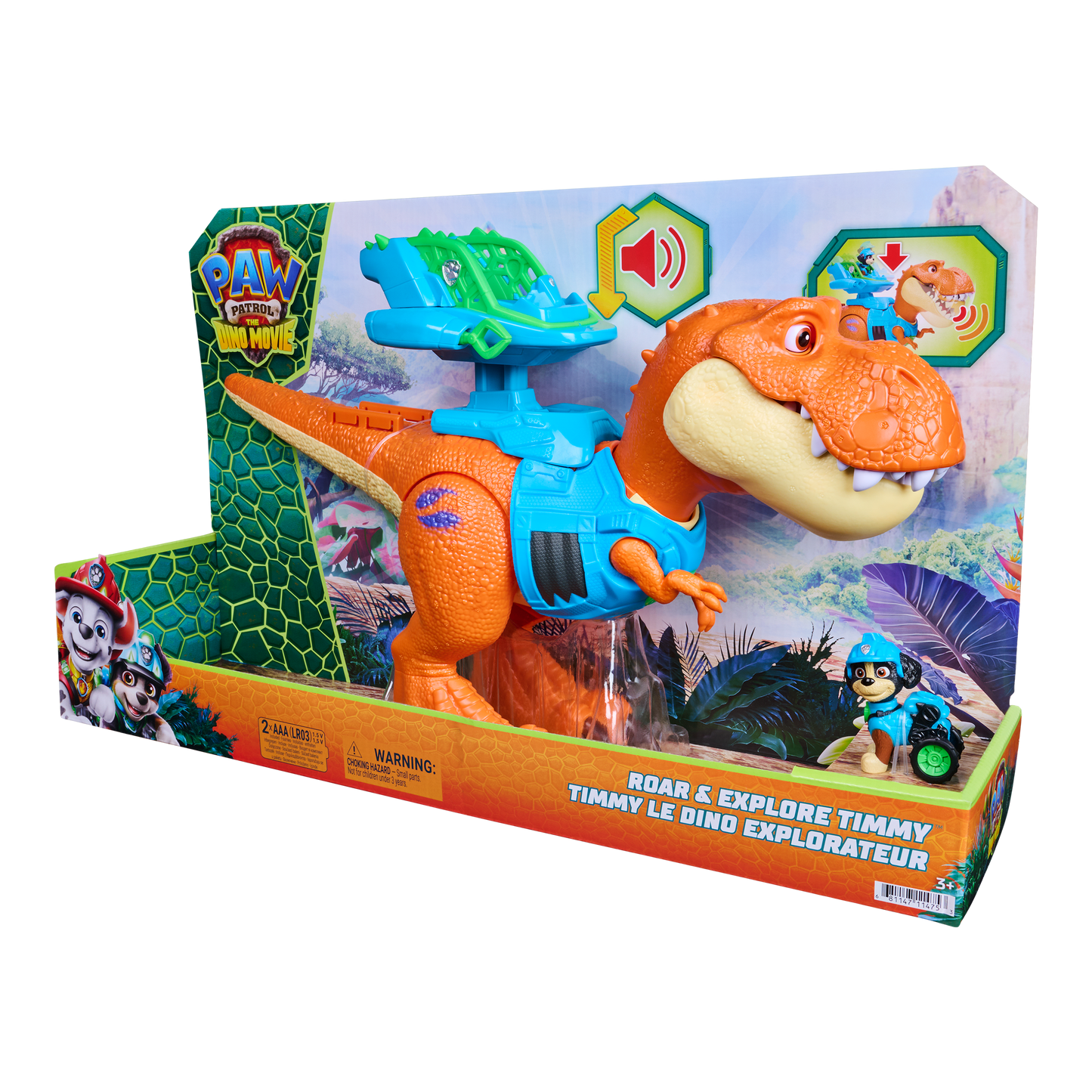 PAW Patrol: The Dino Movie, Roar & Explore Timmy Dinosaur with Rex Figure