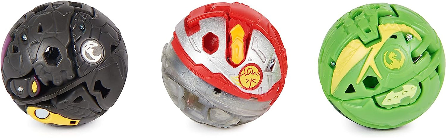 Bakugan Starter 3-Pack, Special Attack Dragonoid, Nillious, Hammerhead Customizable Spinning Action Figures and Trading Cards, Kids Toys for Boys and Girls s 6 and up