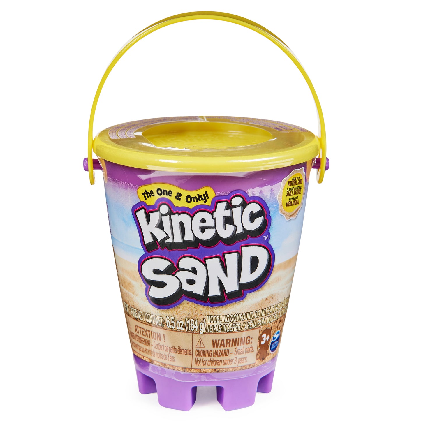 Kinetic Sand, 6.5oz Mini Beach Pail Container, Made with Natural Sand, Play Sand Sensory Toys for Kids Ages 3 and up