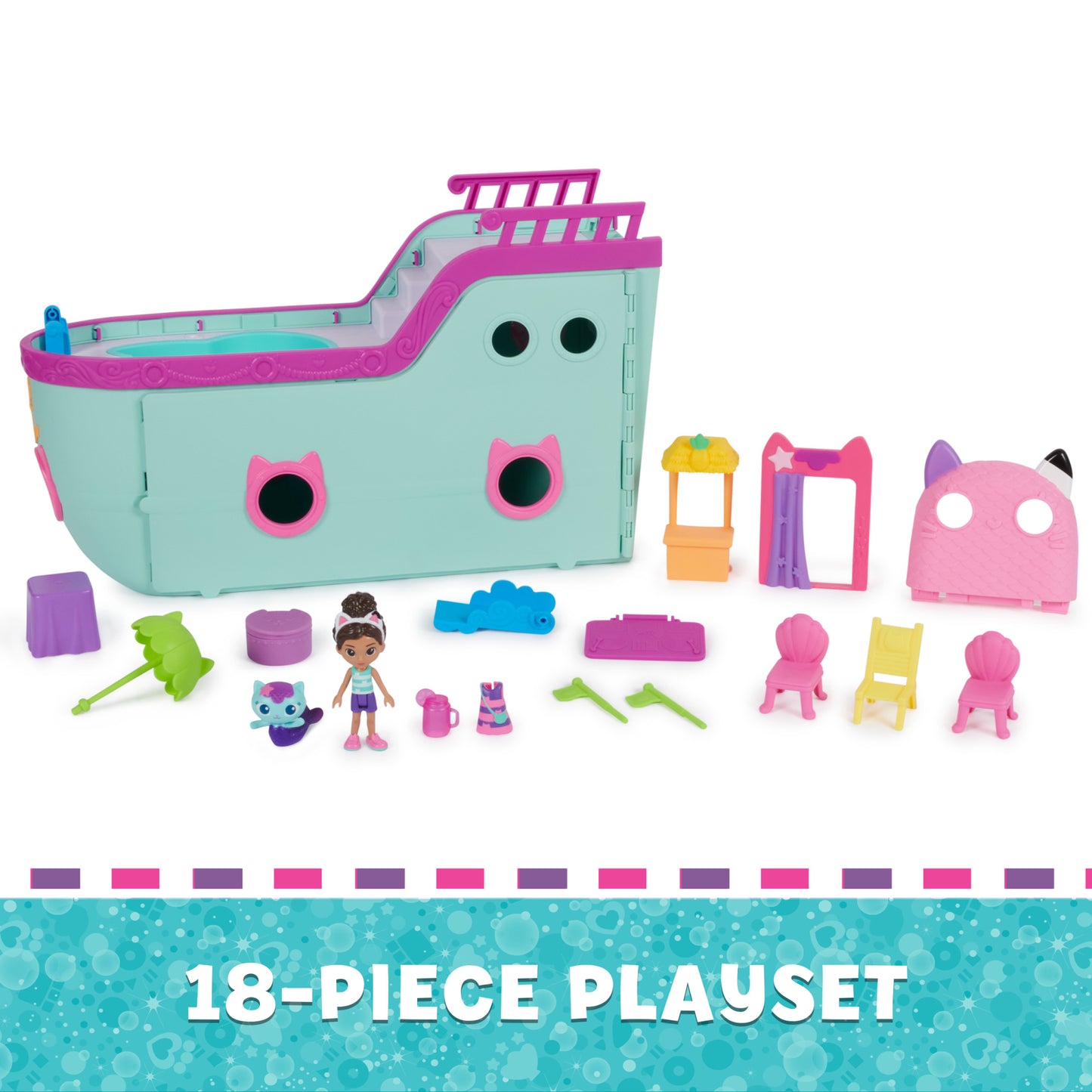 Gabby's Dollhouse Cat-Tastic Cruise Ship Playset