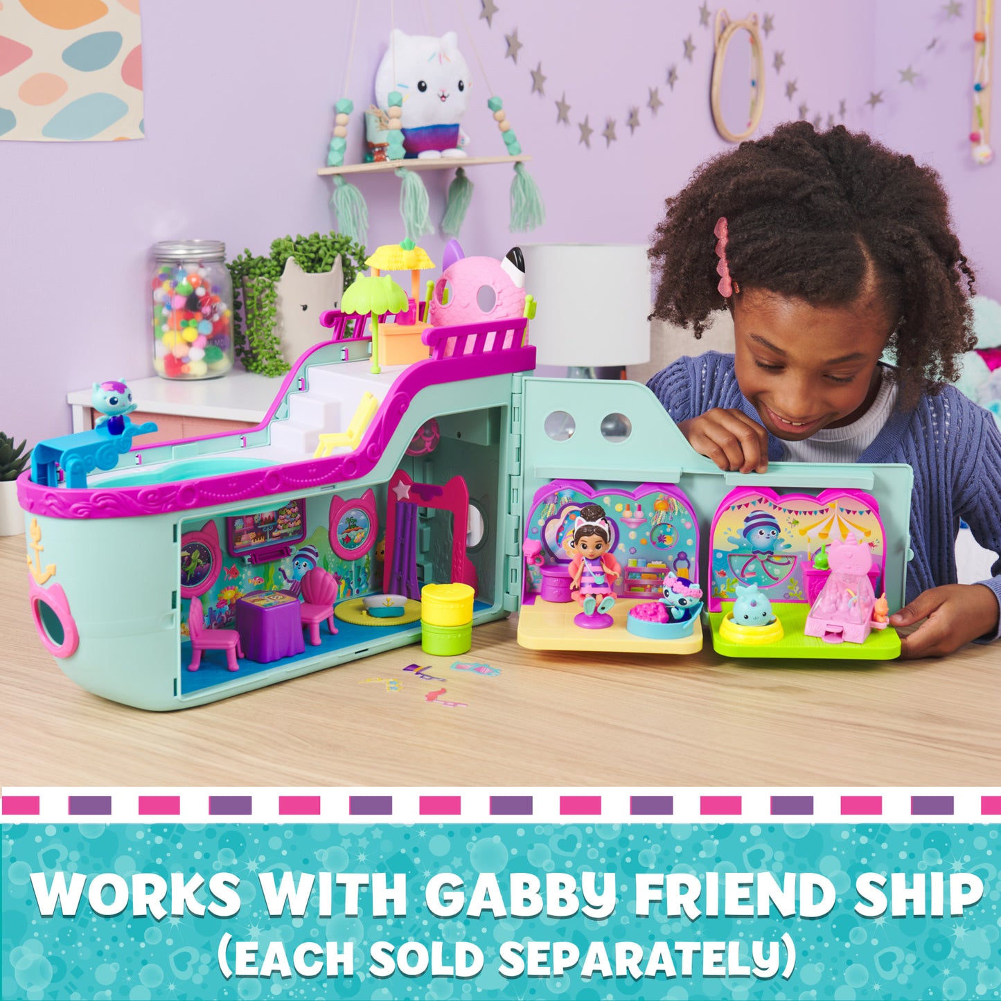 Gabby's Dollhouse Cat-Tastic Cruise Ship Playset