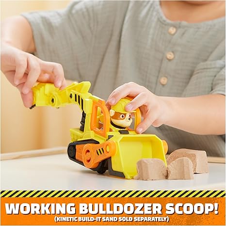 Rubble & Crew, Rubble’s Bulldozer Toy Truck with Movable Parts and a Collectible Action Figure, Kids Toys for Ages 3 and Up