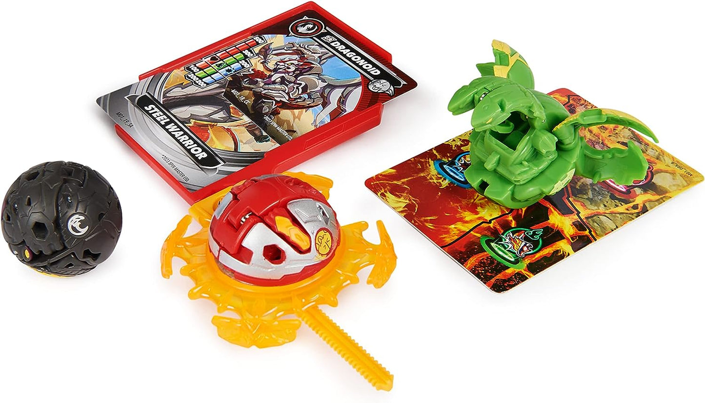 Bakugan Starter 3-Pack, Special Attack Dragonoid, Nillious, Hammerhead Customizable Spinning Action Figures and Trading Cards, Kids Toys for Boys and Girls s 6 and up