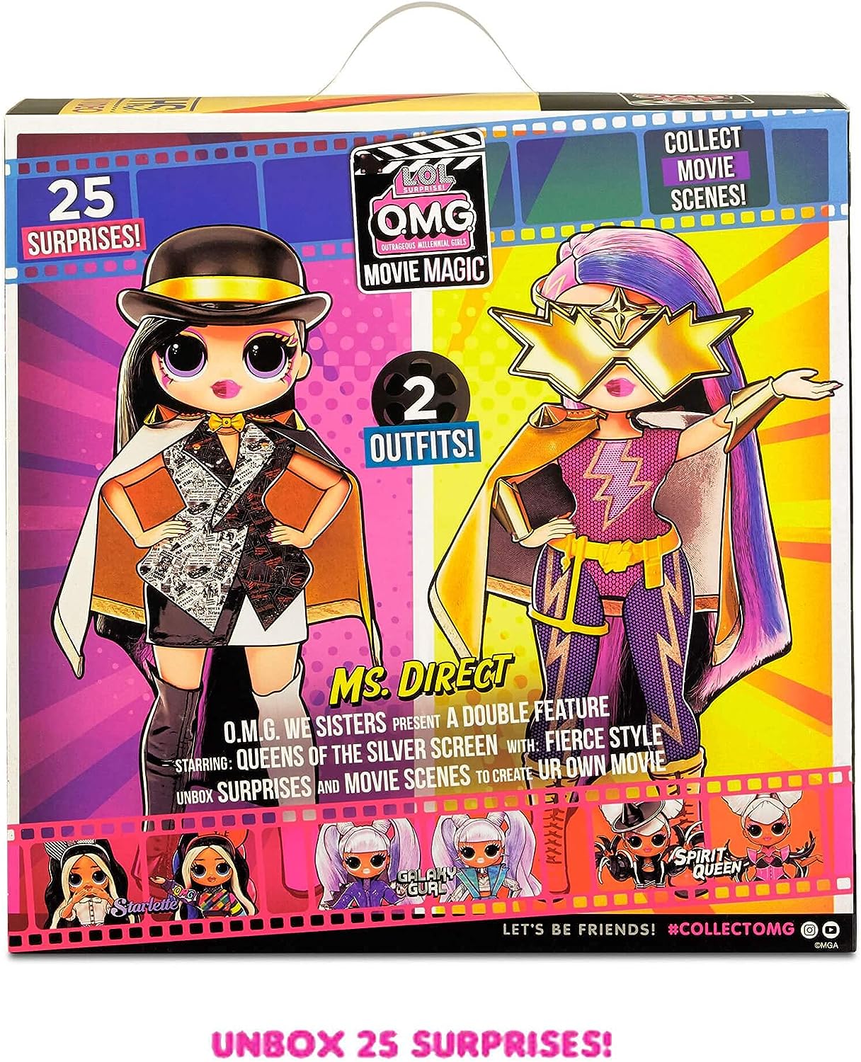 L.O.L. Surprise! OMG Movie Magic Ms. Direct Fashion Doll with 25 Surprises Including 2 Outfits, 3D Glasses, Movie Accessories,Toys for Girls Boys Ages 4 5 6 7+ Years Old,Multicolor