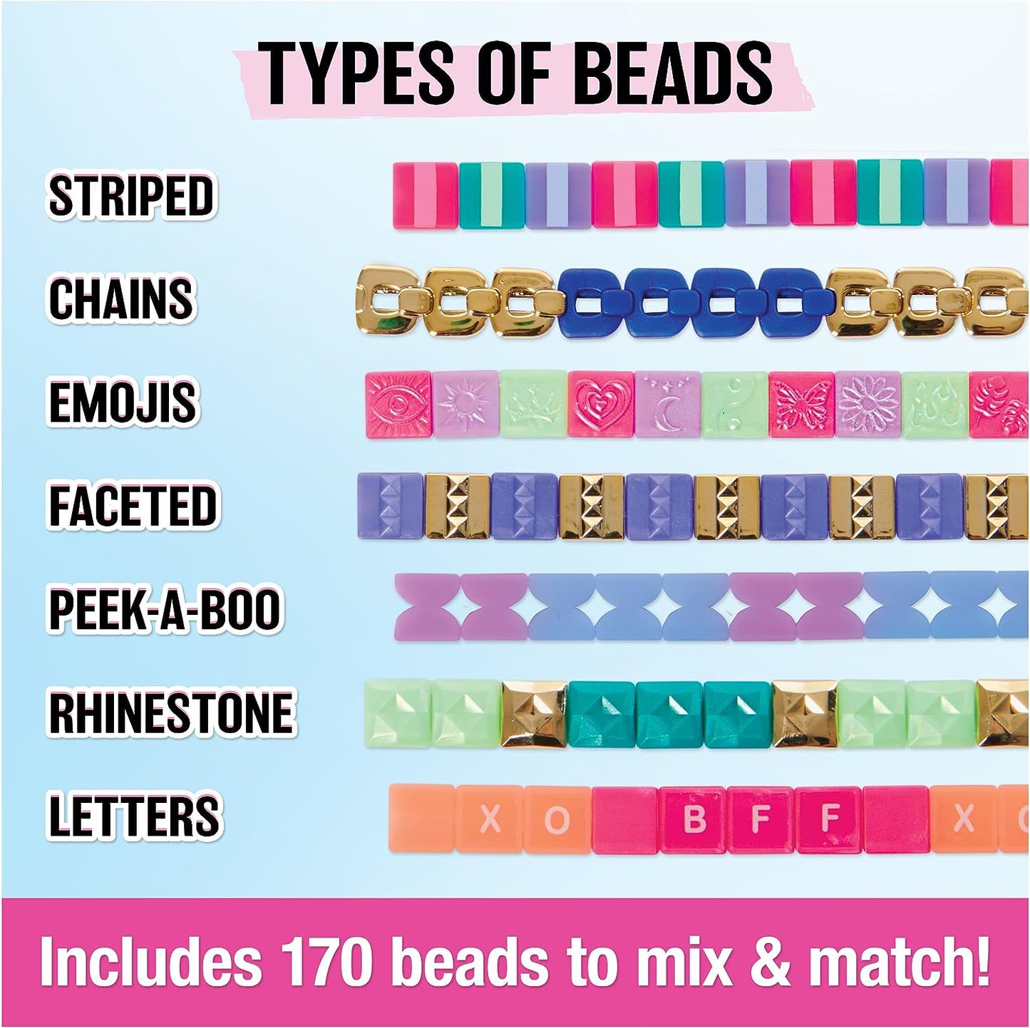 Cool Maker PopStyle Bracelet Maker, 170 Stylish Beads, 10 Bracelets, Storage, Friendship Bracelet Making Kit, DIY Arts & Crafts Kids Toys for Girls
