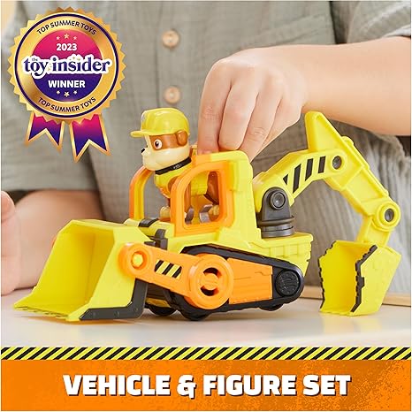 Rubble & Crew, Rubble’s Bulldozer Toy Truck with Movable Parts and a Collectible Action Figure, Kids Toys for Ages 3 and Up