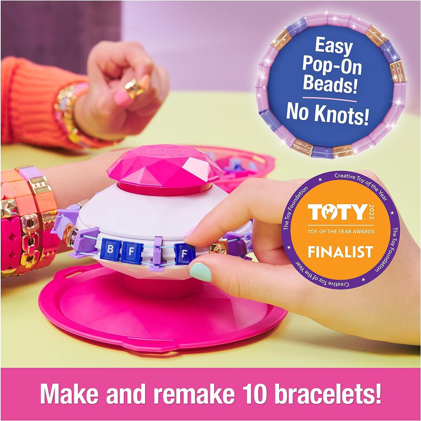 Cool Maker PopStyle Bracelet Maker, 170 Stylish Beads, 10 Bracelets, Storage, Friendship Bracelet Making Kit, DIY Arts & Crafts Kids Toys for Girls
