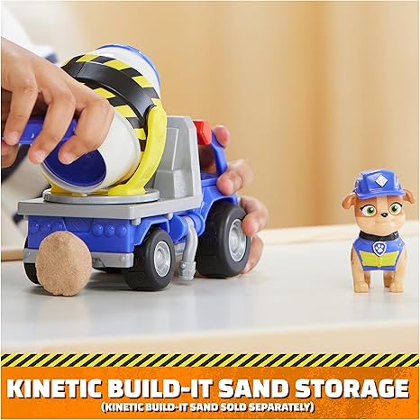 Rubble & Crew, Mix’s Cement Mixer Toy Truck with Action Figure and Movable Construction Toys, Kids Toys for Ages 3 and Up