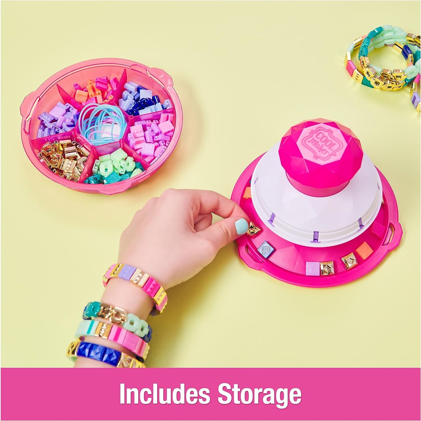 Cool Maker PopStyle Bracelet Maker, 170 Stylish Beads, 10 Bracelets, Storage, Friendship Bracelet Making Kit, DIY Arts & Crafts Kids Toys for Girls