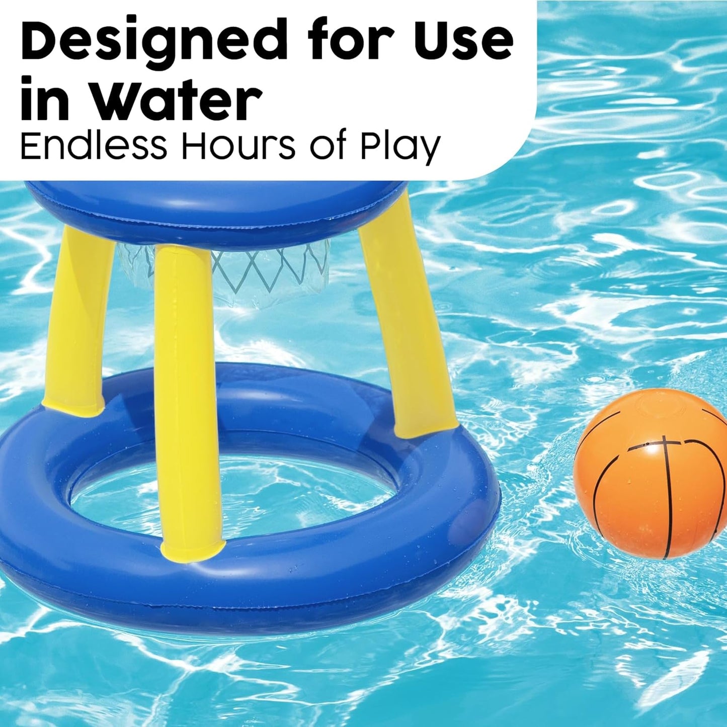 Bestway 52418 Splash N Hoop Inflatable Basketball Swimming Set, Floating Pool Game