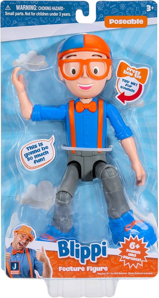 Blippi 9” FEATURE FIGURE with Sounds in ESPANOL