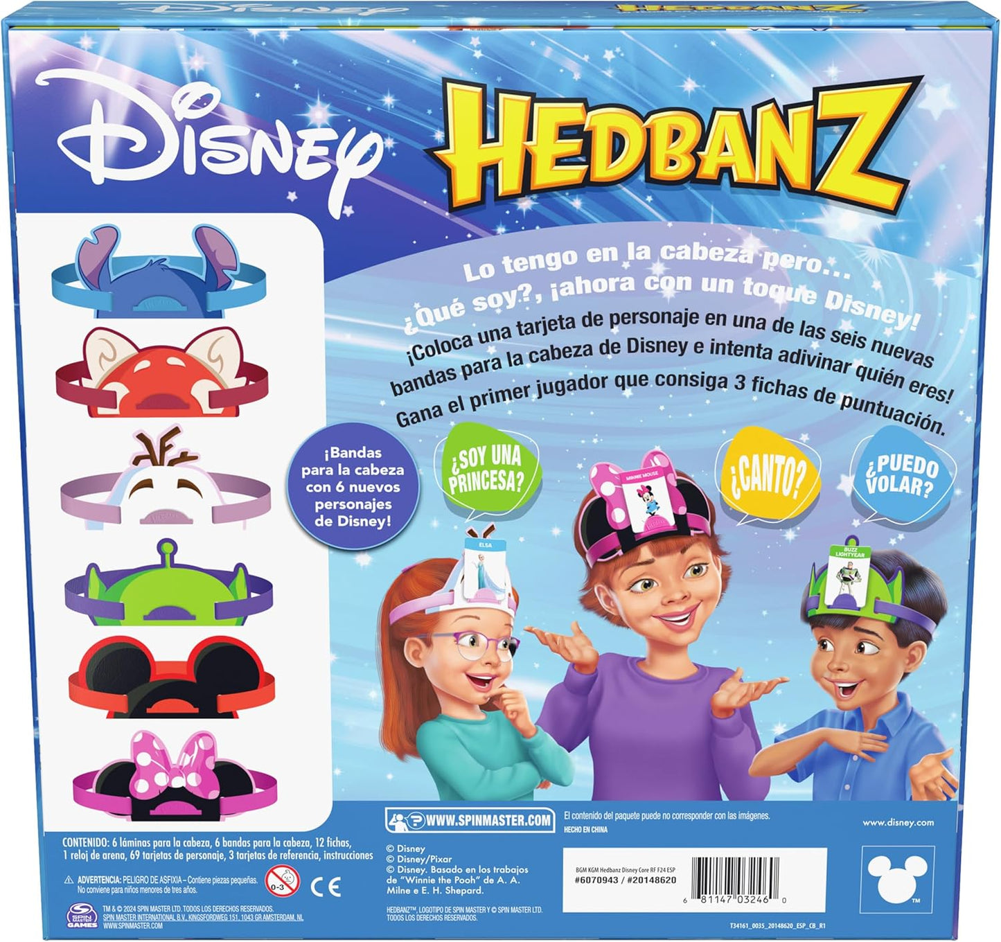 🎭 Hedbanz Disney:: Español – Juego de Adivinanzas Familiar