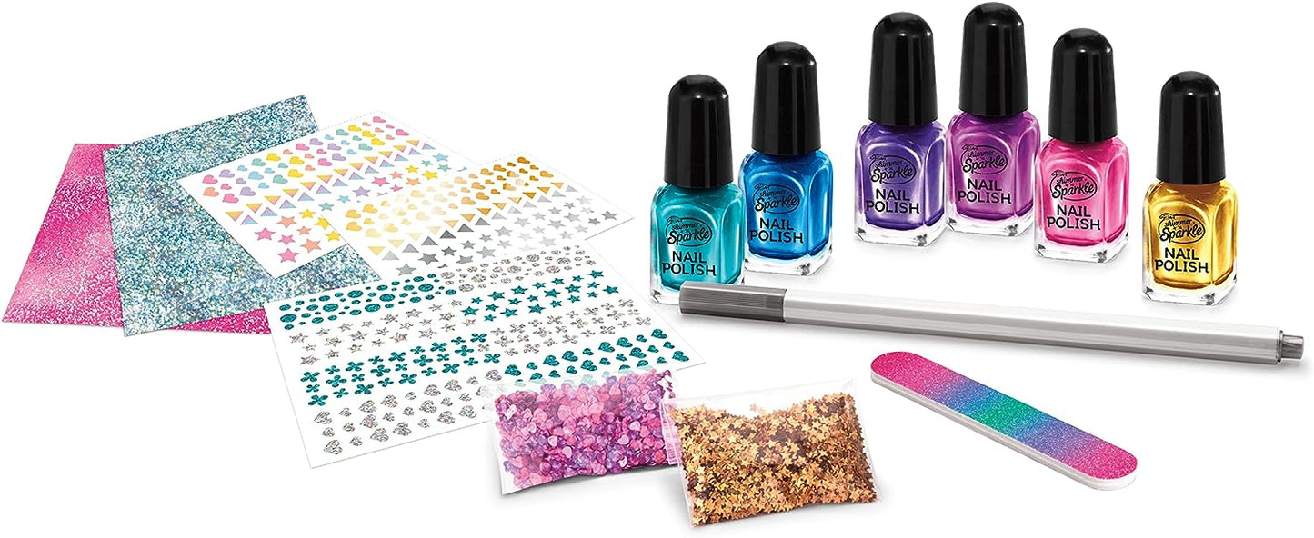 Shimmer 'n Sparkle Metallic Rainbow Nail Art Design Kit for Ages 8 and up