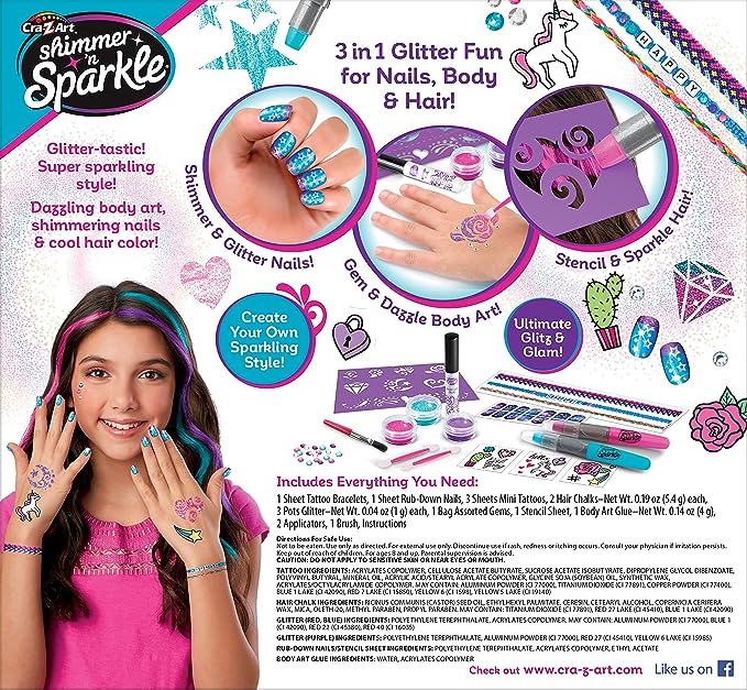 Cra-Z-Art Shimmer N Sparkle 3 In 1 Ultimate Glitter Beauty Set