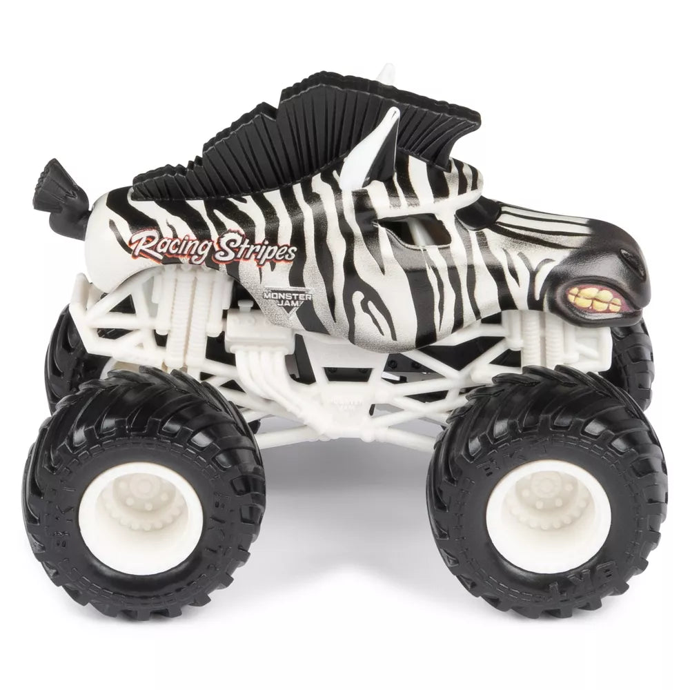 Monster Jam 2023 Official 1:64 Scale Diecast Truck 2-Pack Series Racing Stripes vs Rainbow Blast