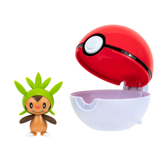 Pokemon Clip ‘N’ Go Chespin and Poke Ball - Includes 2-Inch Battle Figure and Poke Ball Accessory