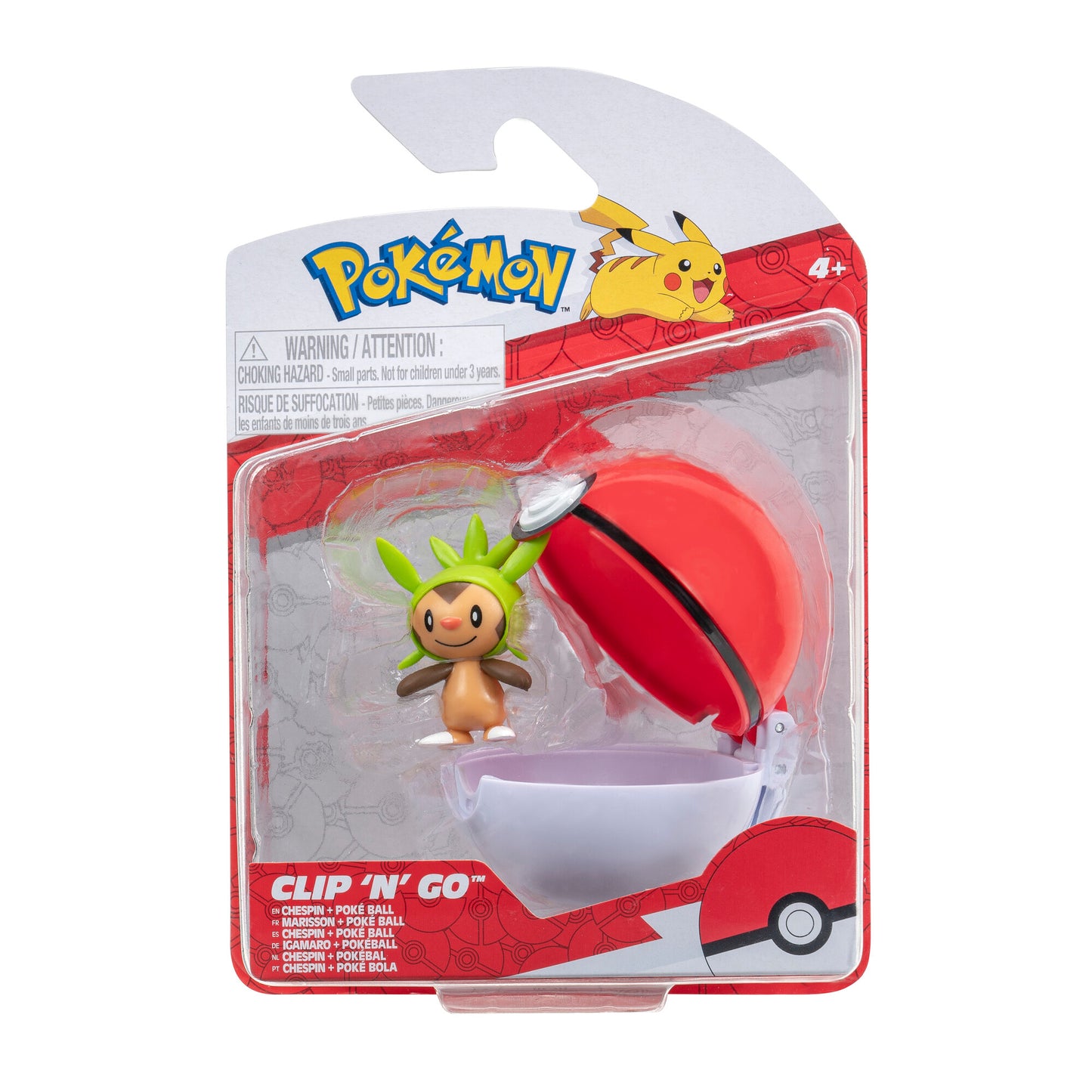 Pokemon Clip ‘N’ Go Chespin and Poke Ball - Includes 2-Inch Battle Figure and Poke Ball Accessory