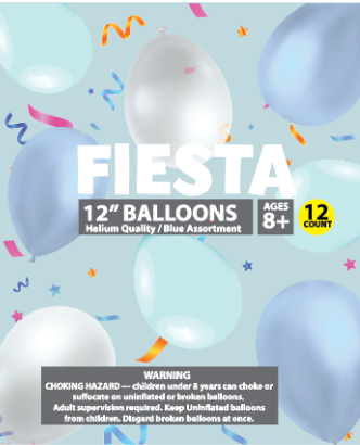 12" Blue Balloon Assortment