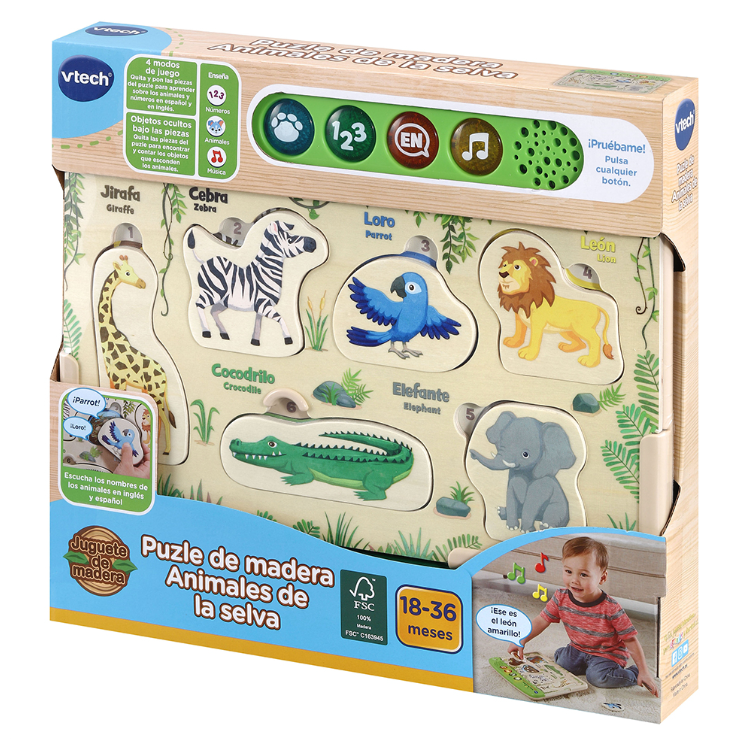 VTech Baby Puzle de madera Animales de la selva