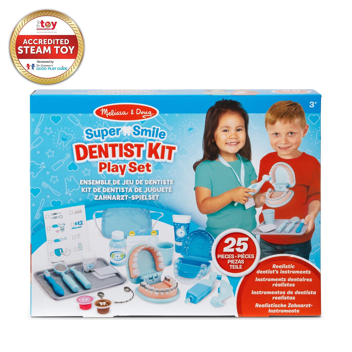 Melissa & Doug Dentist Kit for Kids | Super Smile Dental Play Set (25 Pieces, Ages 3–6)