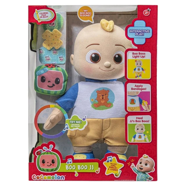 Cocomelon Musical JJ Plush Doll - Press Tummy to Sing Bedtime Song Clips -  Includes Feature and Small Pillow Plush Teddy Bears