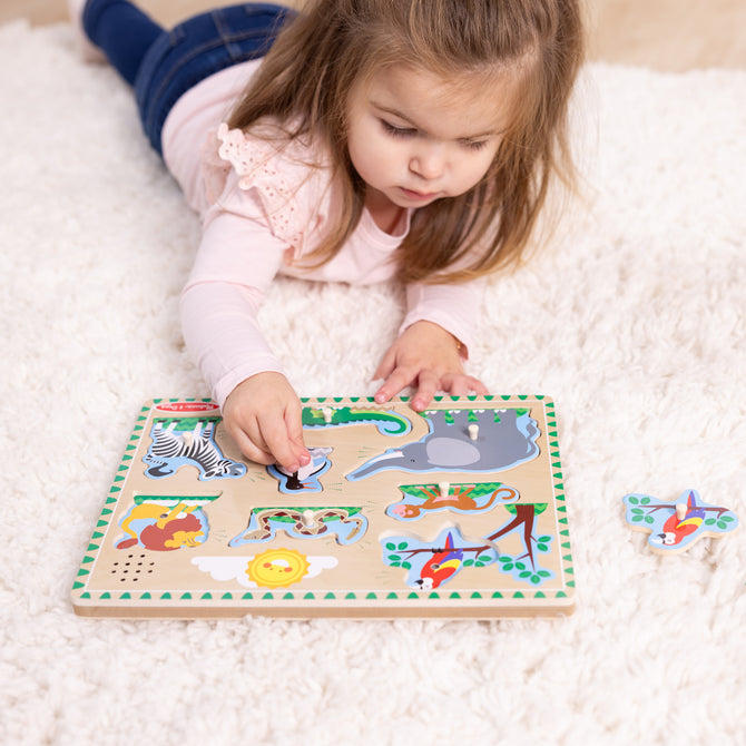 Rompecabeza de Animales del Zoológico con Sonidos – Montessori en Madera