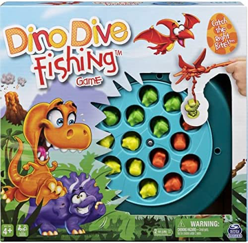 Dino Dive Fishing Board Game for Kids and Families, ages 4 and up