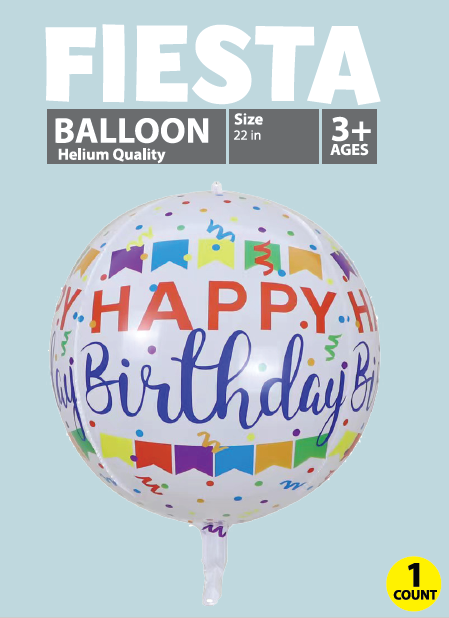 MYLAR HAPPY BIRTHDAY FIESTA BALLOON