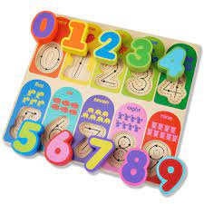 NAP Wooden Chunky Numbers – Juego Montessori de Números de Madera para Aprender a Contar