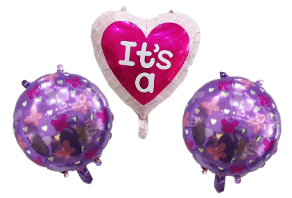 MYLAR IT'S A GIRL FIESTA BALLOONS