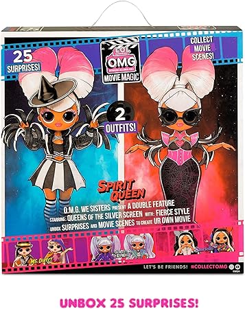 L.O.L. Surprise! OMG Movie Magic Starlette Fashion Doll with 25 Surprises Including 2 Outfits, 3D Glasses, Accessories, Reusable Playset– Gift for Kids, Toys for Girls Boys Ages 4 5 6 7+ Years Old