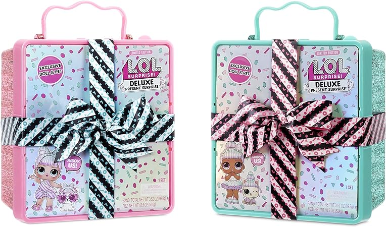 LOL Surprise Deluxe Present Surprise with Limited Edition Doll, and Pet, Pink - Adorable Fashion Doll and Colorful Accessories in Giftable Packaging - Birthday, for Girls Age 4-15 Years