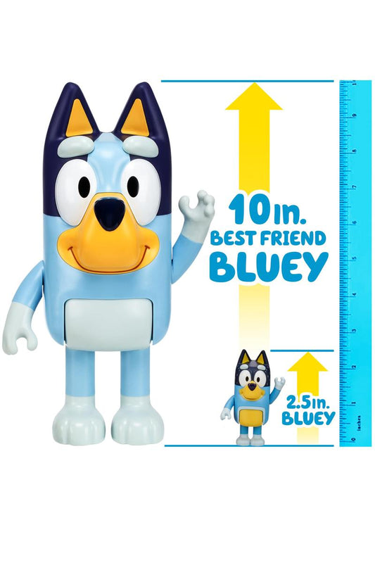 Best Friend Bluey | Articulated 10 Inch Tall Figure of Bluey | with Moving Arms and Body