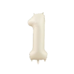 MYLAR MILKY WHITE NUMBER 1 FIESTA BALLOON