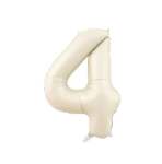 MYLAR MILKY WHITE NUMBER 4 FIESTA BALLOON