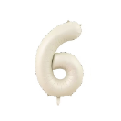 MYLAR MILKY WHITE NUMBER 6 FIESTA BALLOON