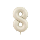 MYLAR MILKY WHITE NUMBER 8 FIESTA BALLOON
