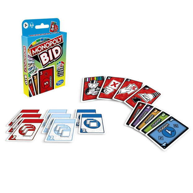 Hasbro Gaming Monopoly Bid Game,Quick-Playing Card Game for 4 Players,Game for Families and Kids Ages 7 and Up