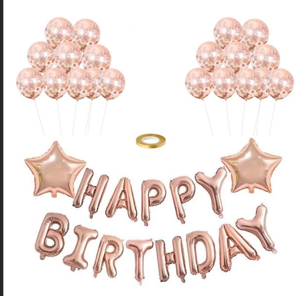 MYLAR SET FELIZ CUMPLEAÑOS FIESTA BALLOONS