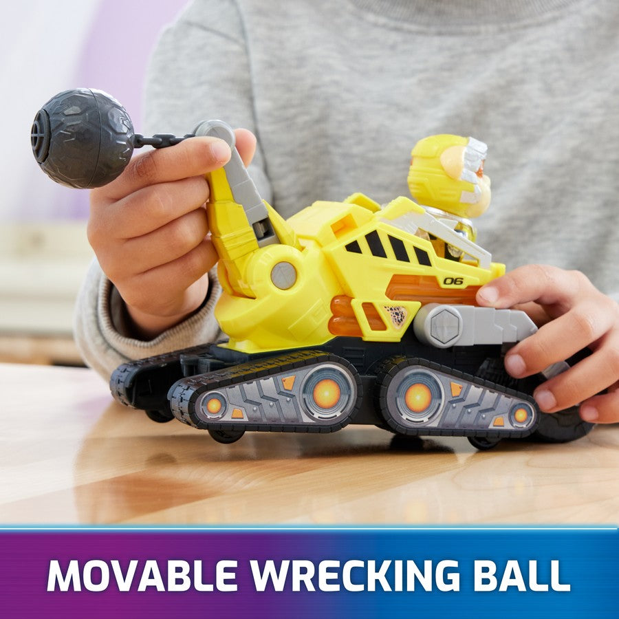 PAW Patrol: The Mighty Movie, Mighty Pups vehicle with Lights, Sounds & Rubble Figure, Ages 3+