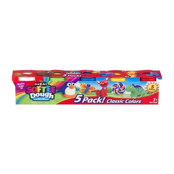 Cra-Z-Art Softee Dough Super Soft Modeling Compound 3+, 5 pack, 15 oz