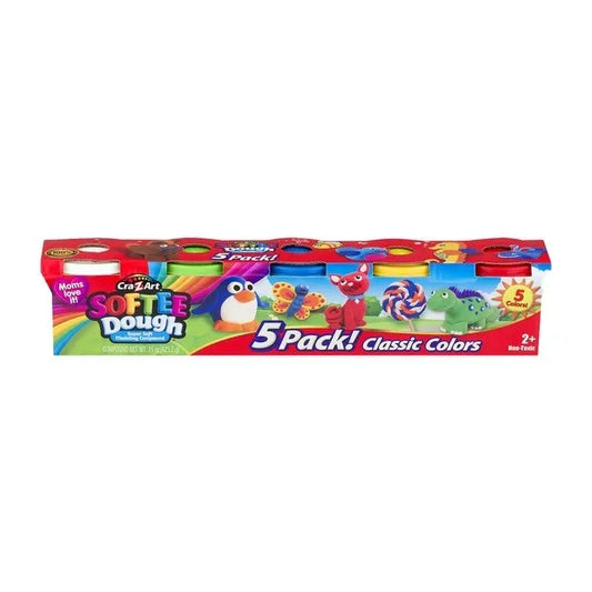 Cra-Z-Art Softee Dough Super Soft Modeling Compound 3+, 5 pack, 15 oz