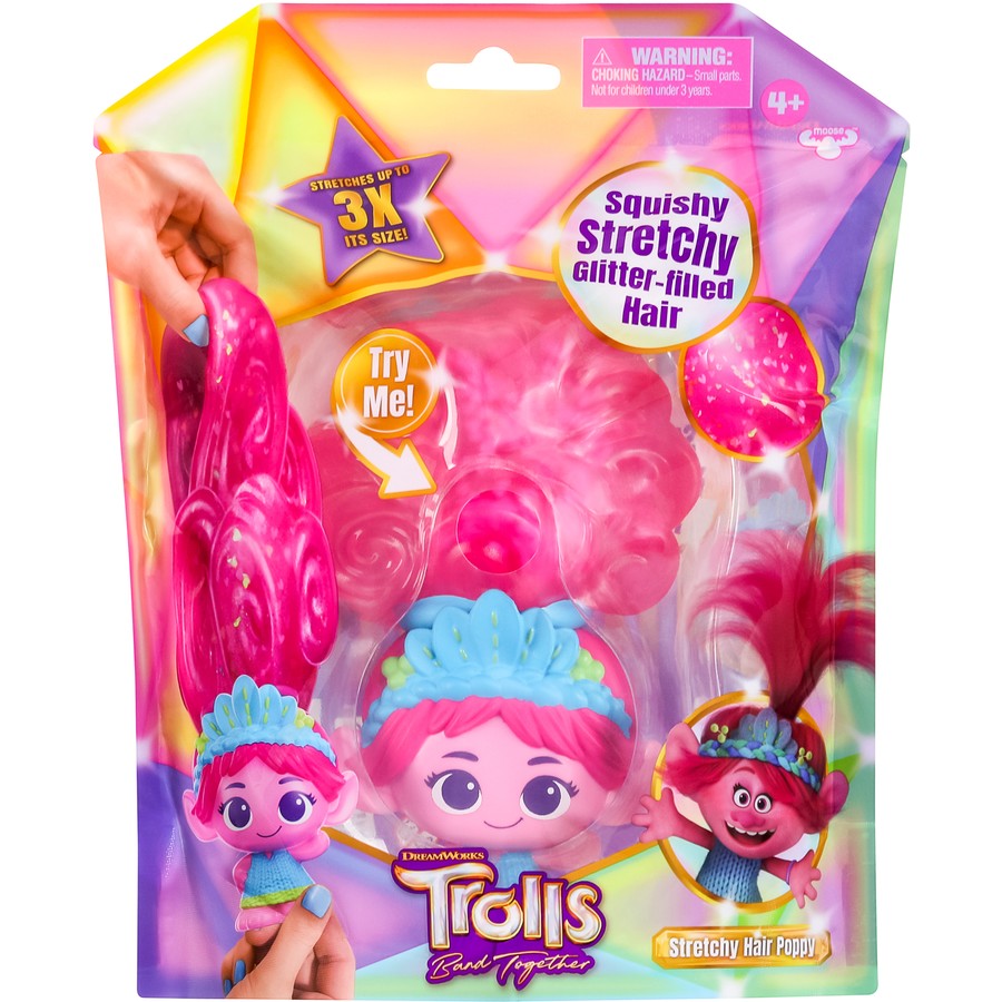 TROLLS GOO JIT-ZU STRETCHY HAIR POPPY