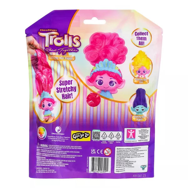 TROLLS GOO JIT-ZU STRETCHY HAIR POPPY