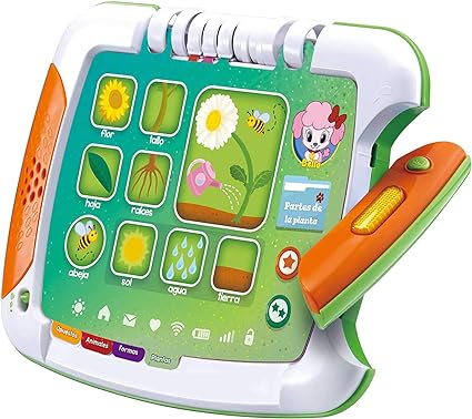 VTech - Libro/Tablet multiaventura, Tablet para niños +2 años, Tablero Interactivo y Libro Tradicional, aprende los Colores, Las Formas geométricas a través de Cuentos y páginas ilustradas