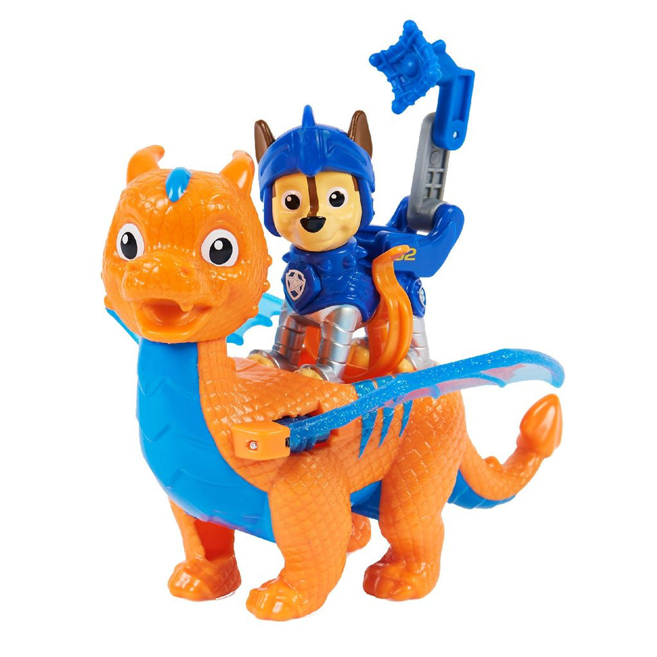 Paw Patrol Rescue Knights Hero Pups - Chase : Pup Figure and Dragon Ages 3 and UP